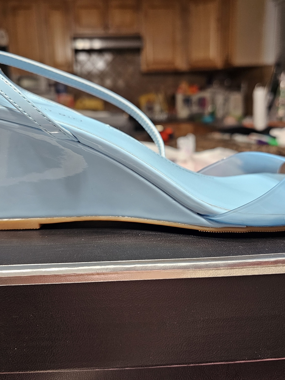 Madden Girl Light Blue Patent Wedge Sandal